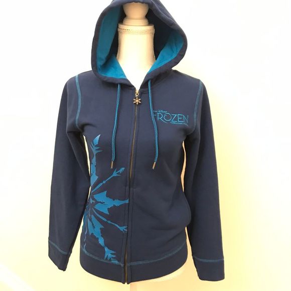 Disney Sweaters - Disney Frozen Musical Blue Snowflake Zip X-Small